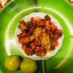 A picture of Amla and carrots instant pickle.