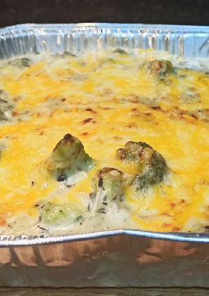 Foto principal de Brócoli con bechamel de cebolla y champiñones Thermomix