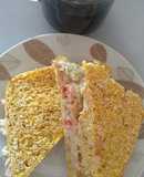 Pan de avena en microondas con ensalada de atún