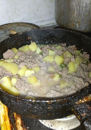 Una foto de Picadillo de pavo a lo cubano