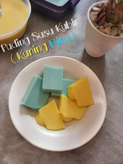 Foto resep Puding Susu Kubir (Kuning Biru)
