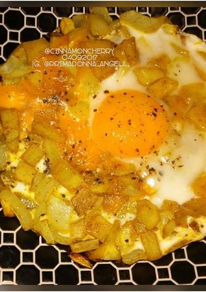 A picture of Curried Sweet Potato with Eggs.