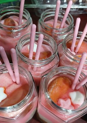 Foto resep Pudding Strawberry dalam Stoples (In Jar)