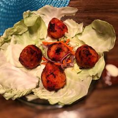 A picture of Tandoor baked shrimp stuffed rice toons😋(Dumplings).