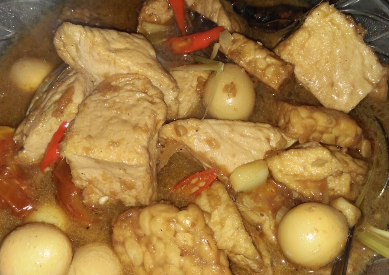 Semur tahu, telur, tempe