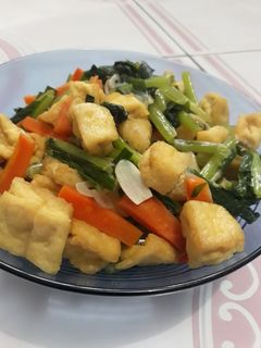 Foto resep Oseng tahu sawi wortel