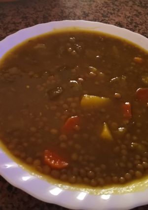 Una foto de Lentejas con verdura