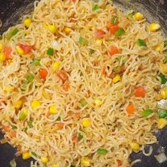 A picture of Maggi masala corn pulao.