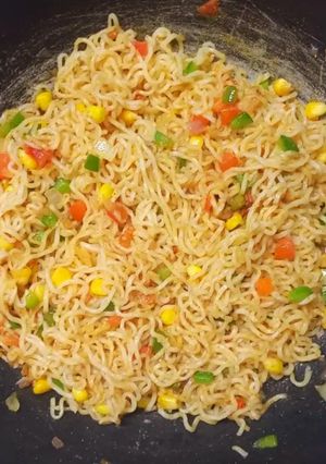 A picture of Maggi masala corn pulao.
