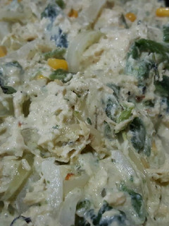 Una foto de Rajas con crema, pollo y queso philadelphia