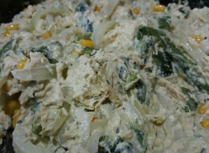 Una foto de Rajas con crema, pollo y queso philadelphia