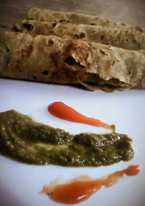 A picture of Left over urad dal parantha.