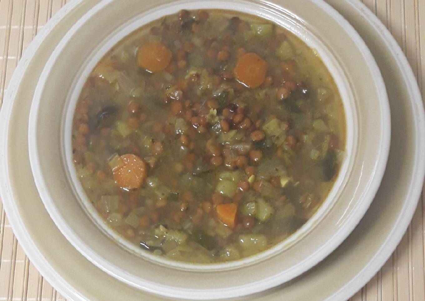 Lentejas con verduras y curry