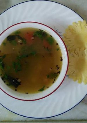 A picture of Pineapple rasam.