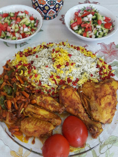 عکسی از دستور شوید پلو با مرغ
