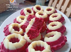 Gambar Kuih Puteri Ayu Red Velvet Cheese Sukatan Cawan