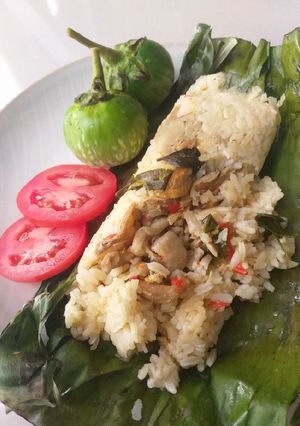 Foto resep Nasi Bakar Ayam Teri Jamur