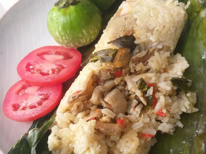 Ternyata begini loh! Resep bikin Nasi Bakar Ayam Teri Jamur  spesial