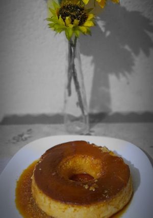Una foto de Flan de leche condensado