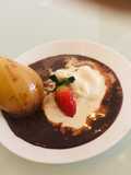 Exotic Poached Pear in Chocolate Sauce