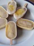 Mini helados de plátano yogurt y mango