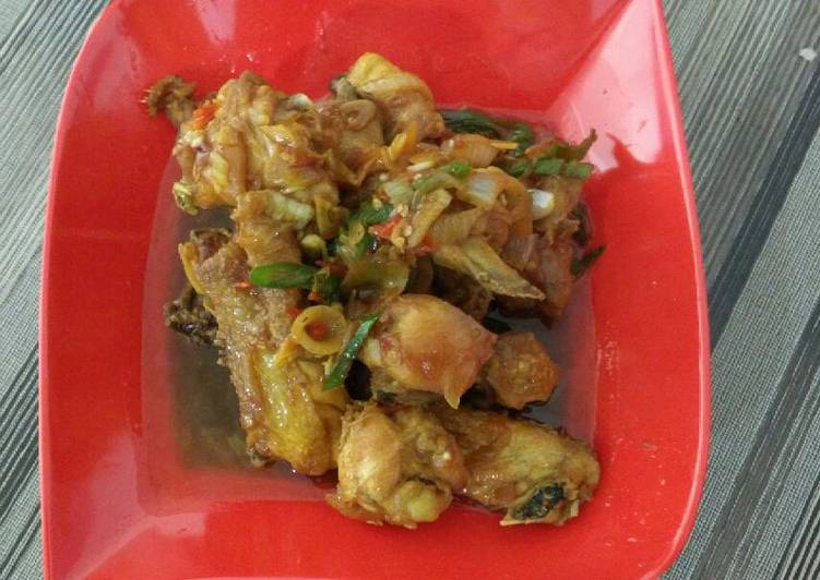 Langkah Mudah untuk Membuat Ayam kecap cabai hijau (no micin), Enak Banget