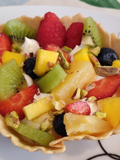 Una foto de Tulipas de queso y fruta