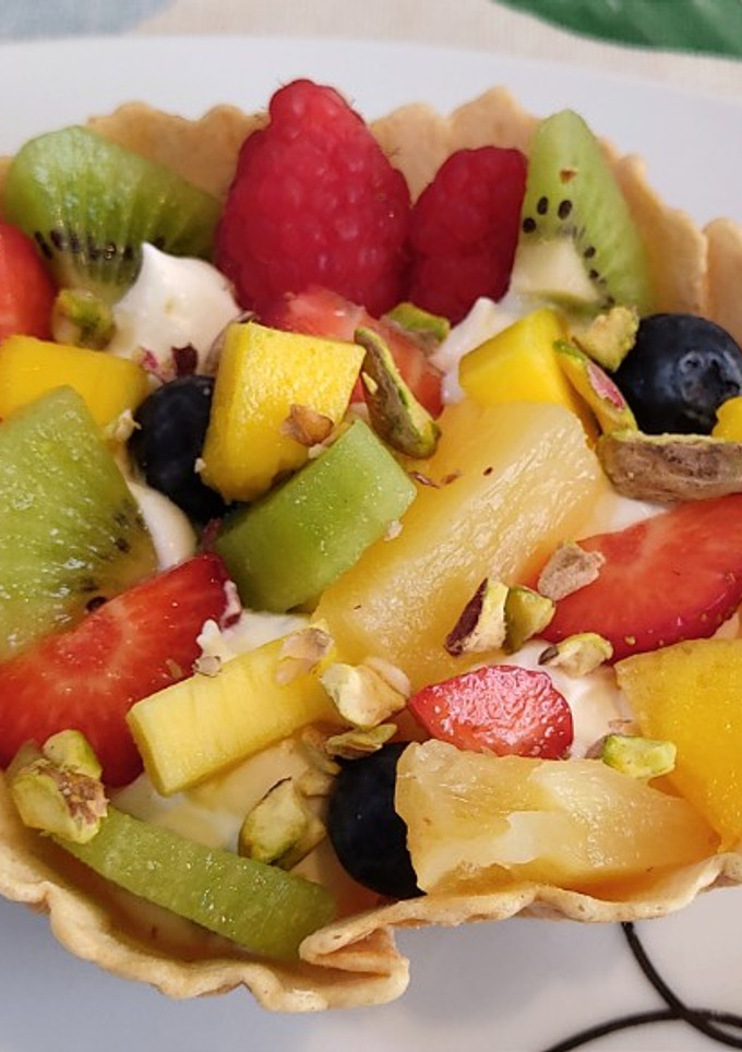 Una foto de Tulipas de queso y fruta