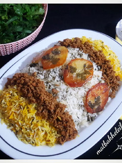 عکسی از دستور گشنیز پلو با گوشت چرخ کرده