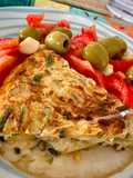 Zucchini Omelette Stuffed with Manchego Cheese