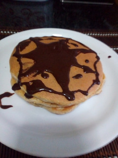 Una foto de Tortitas proteicas con sirope proteico