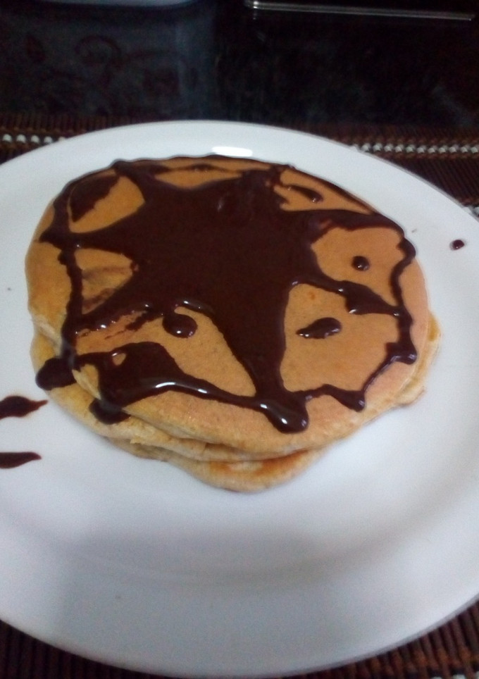 Una foto de Tortitas proteicas con sirope proteico