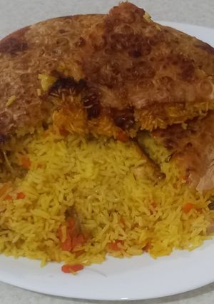 عکسی از دستور هویج پلو با مرغ
