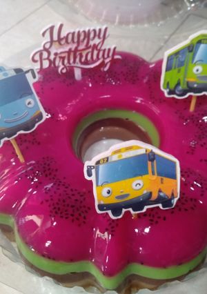 Foto resep Puding lapis 3 (Naga, melon, coklat)