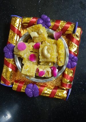 A picture of Corn Burfi (Butter ki burfi).