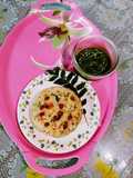 Rava/ Semolina Upma with Winter Veggie and Chutney
