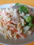 Fusilli en salsa bechamel