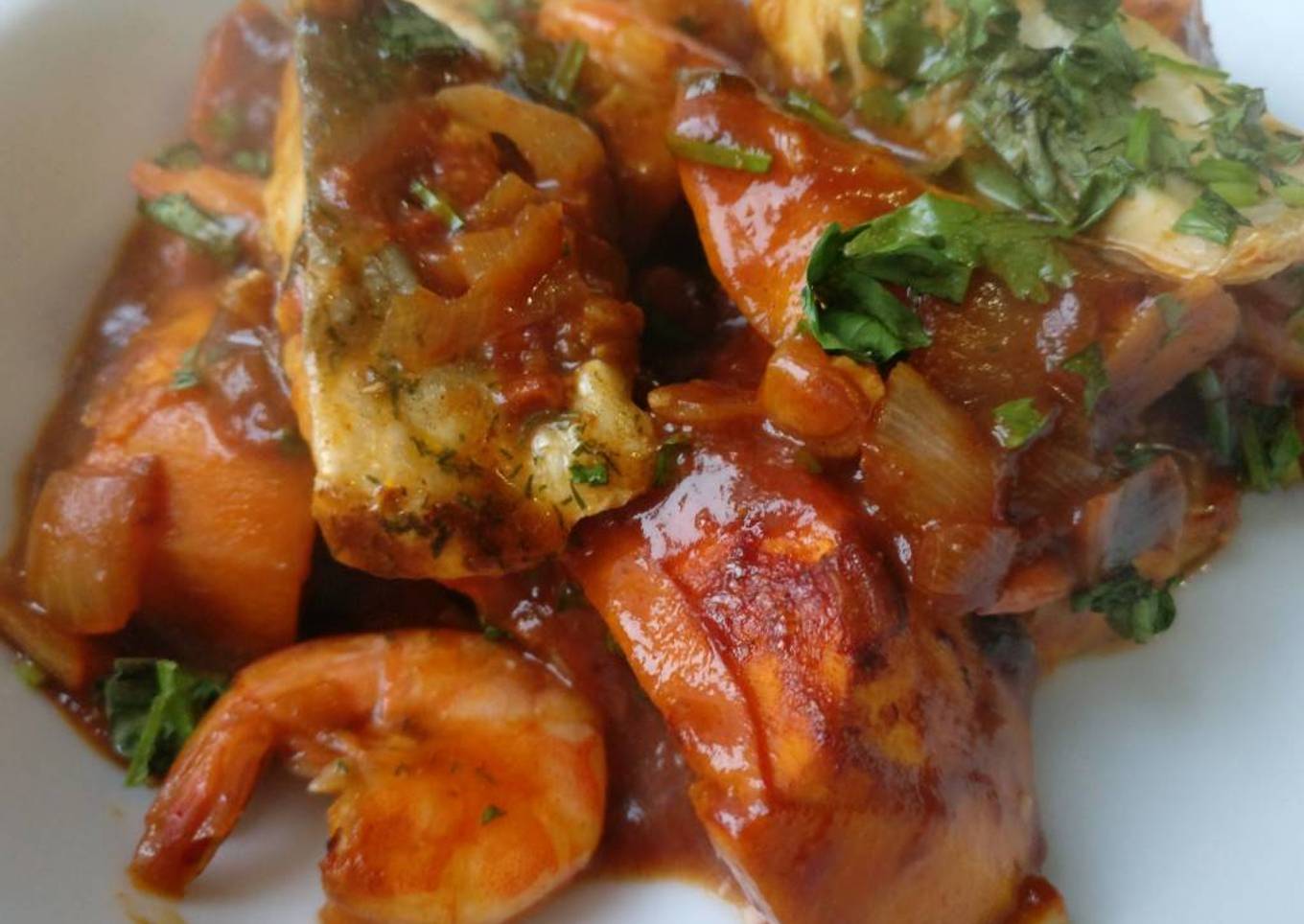 Sweet potato & fish tagine