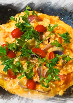 Foto de 198-Risoto com camarões - Salada de salmão