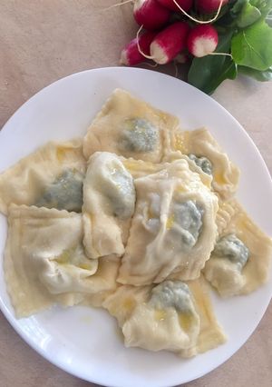 Zdjęcie przepisu Pierogi ze szpinakiem.