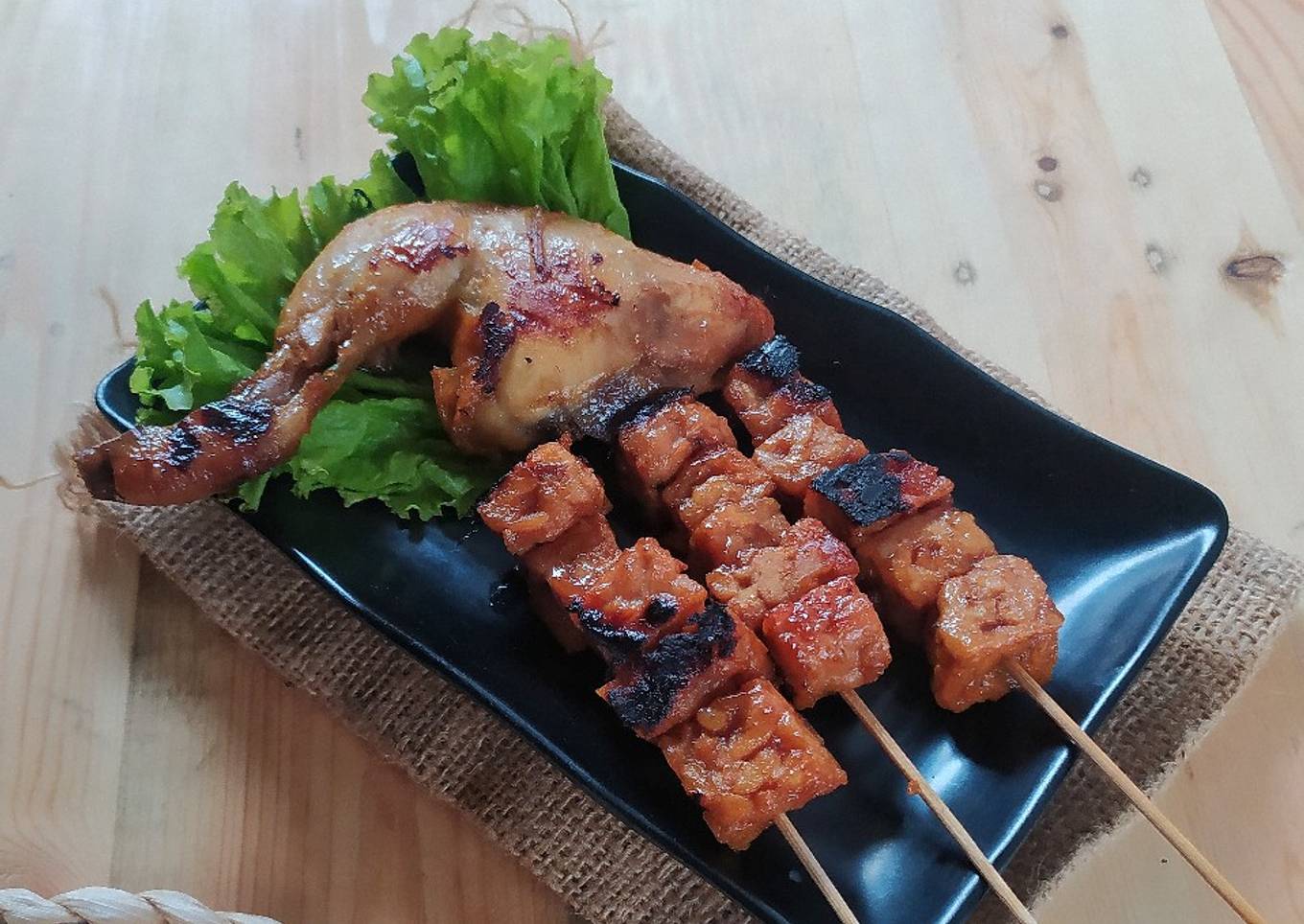 Ayam & Tempe Bakar Kalasan (bumbu instan)