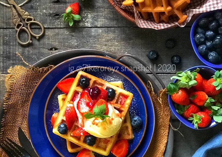 Cara Buat 🧇🍓🍦 BELGIAN WAFFLES yang Sederhan