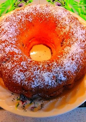 Túrós aszalt barackos kuglóf recept fotója