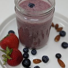 A picture of Perfectly Purple Almond Butter Smoothie.