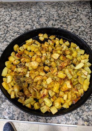 Una foto de Papas y batatas al horno