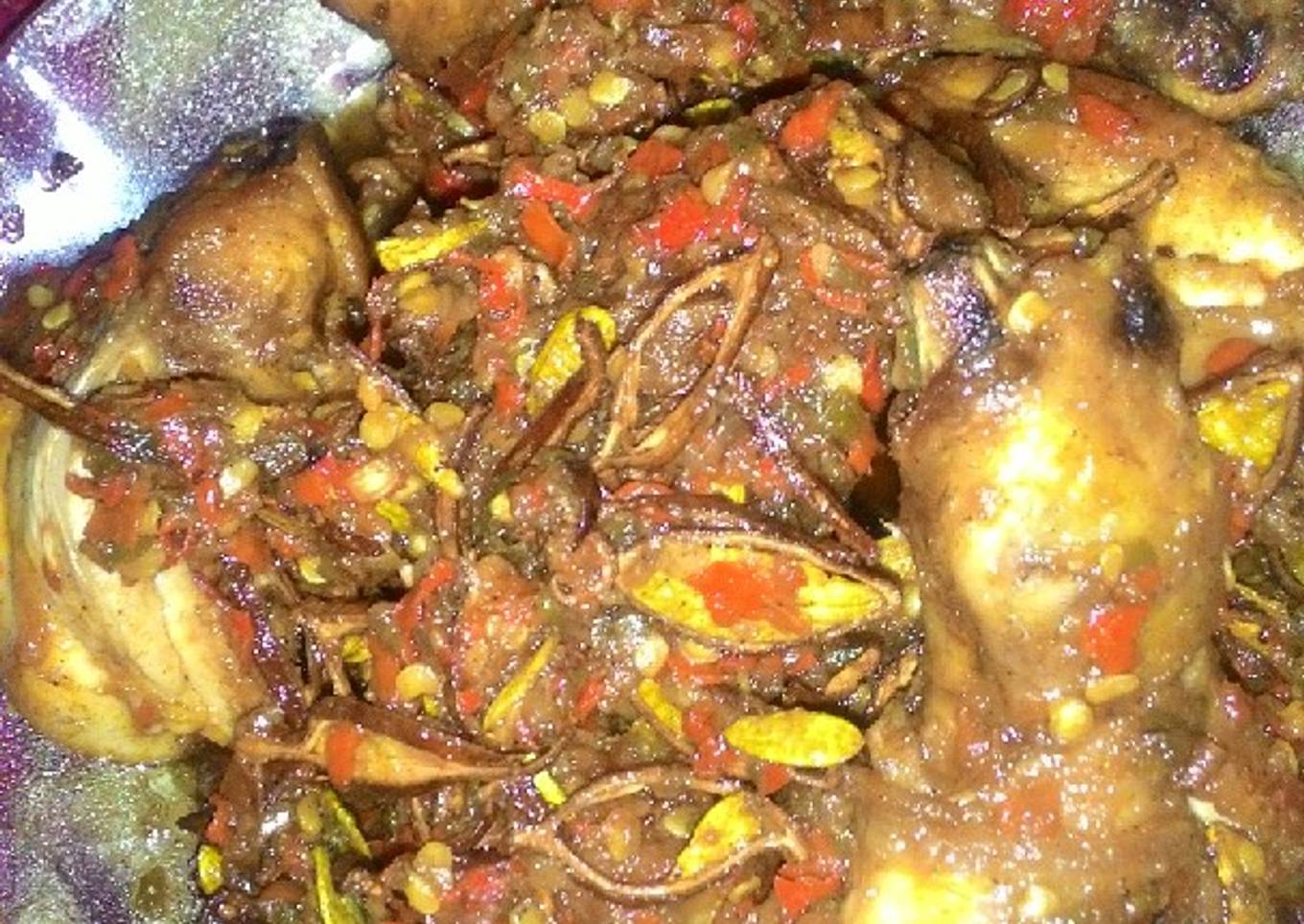 Balado ayam pete kriuk