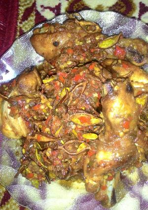 Foto resep Balado ayam pete kriuk