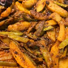 A picture of Odisha Guwar Beans Besara Bhaja (Dry Cluster Beans Sabji with Mustard Paste).
