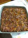 Baked Pennoni with Bolognese Sauce and Peas