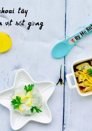 Hình của món Cơm độn khoai tây thịt vịt gan vịt sốt gừng.